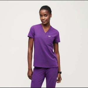 Figs Catarina Scrub Top ultra violet size small